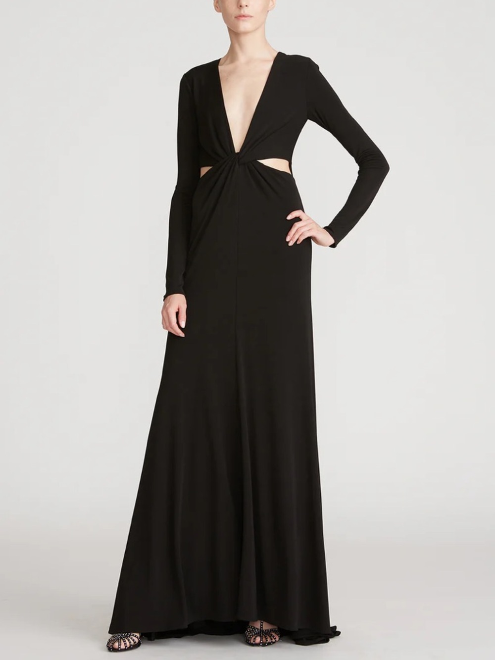Halston Andie Matte Jersey Twist Gown